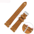 Genuine suede leather watch strap in army green with ethnic styling