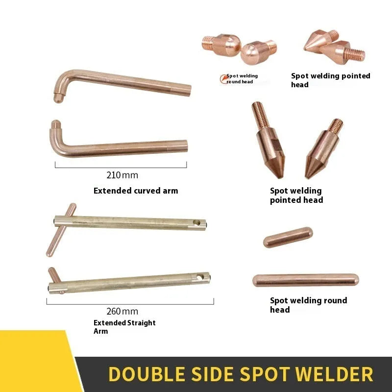OL8000 manual double-sided spot welding machine with round and pointed welding heads