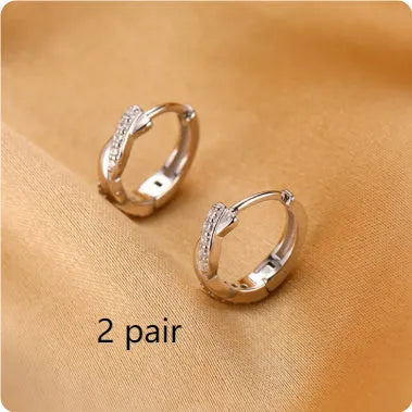 Geometric hemp rope interwoven earclip earrings in gold or silver finish