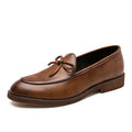 Business leather casual shoes low-top round toe black brown men's footwear
