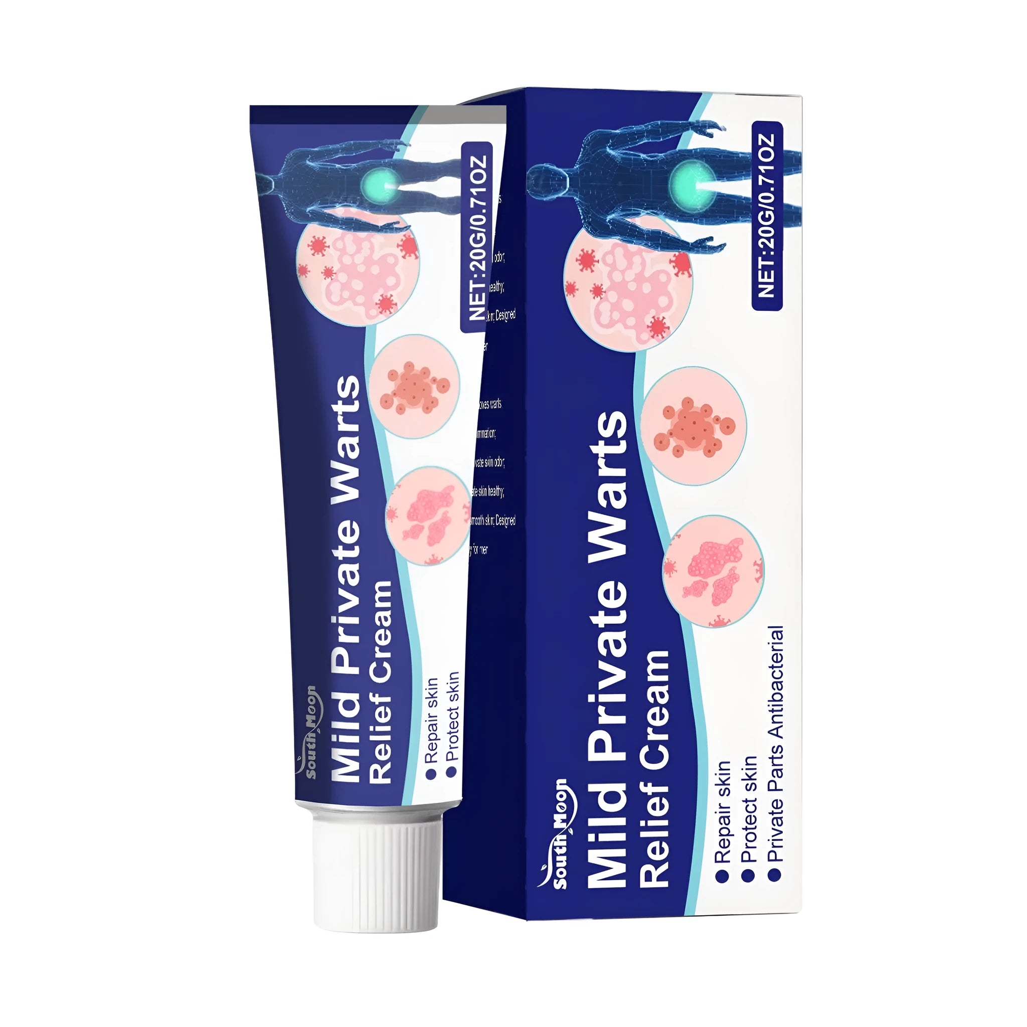 20g tube of warts relief cream with licorice and mint leaf active ingredients