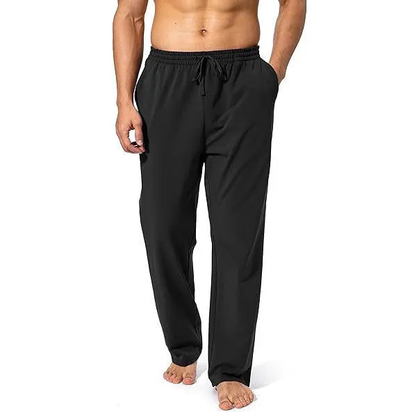 Men's loose fit casual trousers in quick-dry polyester fabric showing dark grey colour option