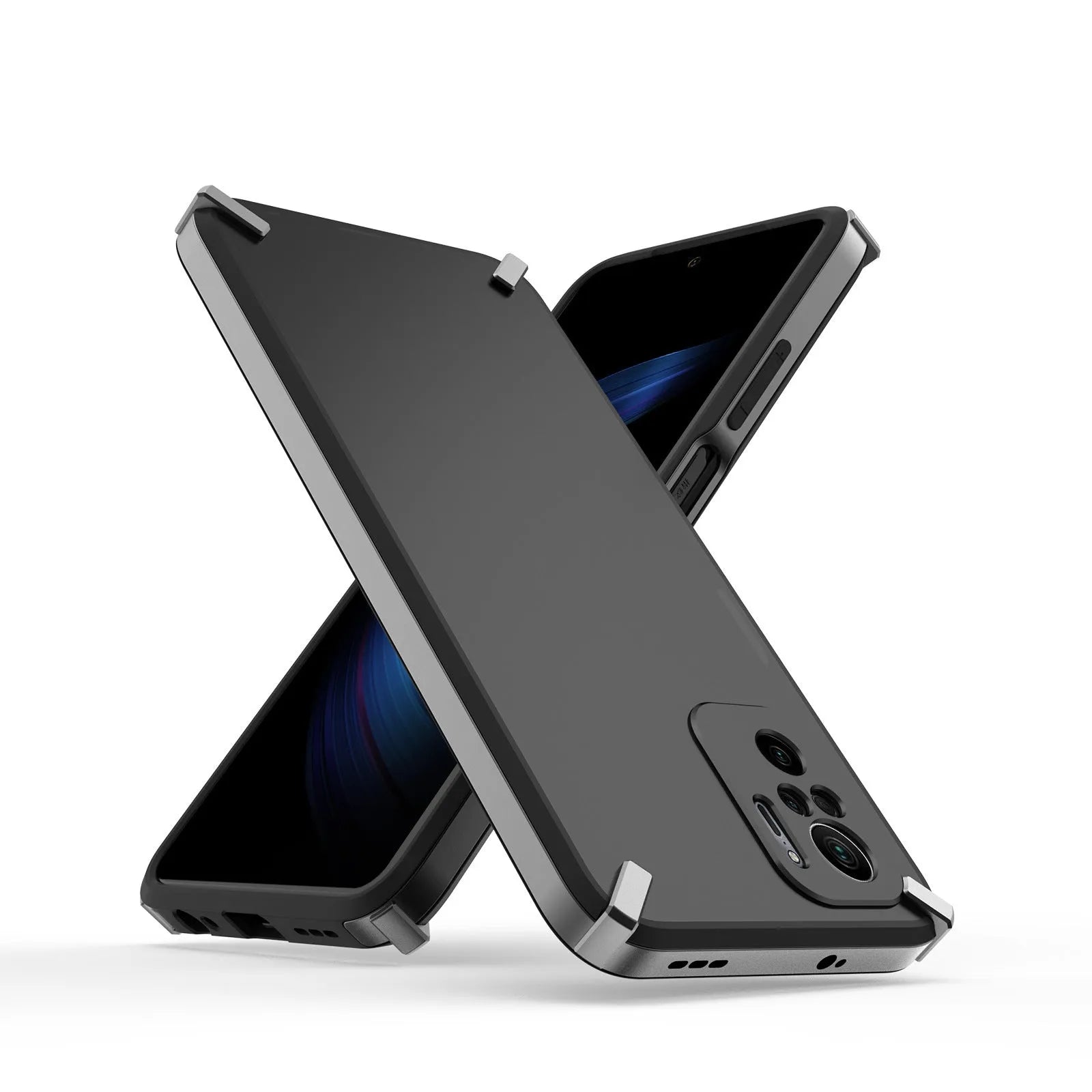 REDMI Note10 4G PC TPU case lens all-inclusive hard back cover in black
