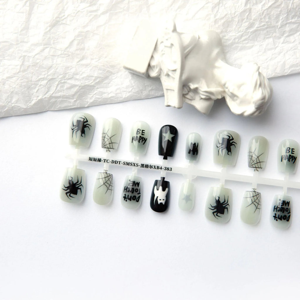 Cartoon ancient style nail stickers 40 pieces with glossy seal layer for ladies retro nail art