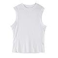 Men's loose fit summer sports vest in white and black colours with chemical fibre blend fabric