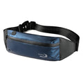 Men's black waterproof waist bag with adjustable strap for sports.