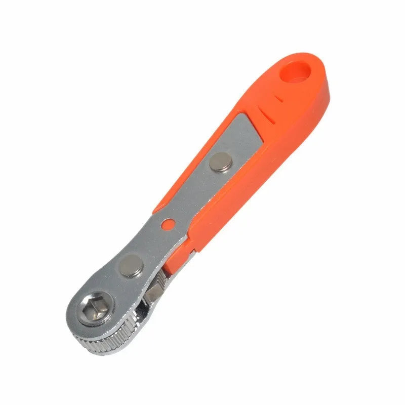 Mini 36-tooth ratchet screwdriver sleeve set with L bend dual-use spanner, 1/4 inch head, chrome vanadium steel, orange or black.