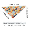 Halloween printed triangular pet bib in skull pattern on polyester fabric, average size