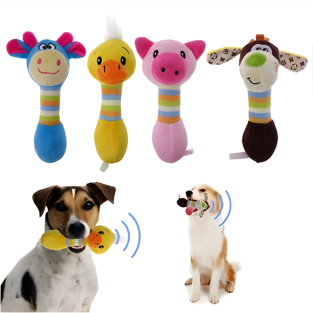 Plush squeaker pet toy 18x10x6cm in blue with duck style design for dogs and cats