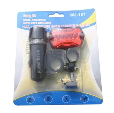 LED bicycle light set with headlight and tail light, clip-on warning lights for mountain bike and personal use