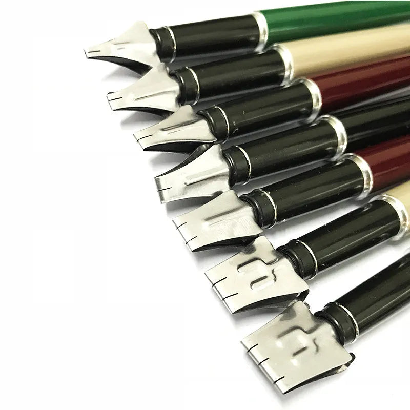 Right Point 7-piece calligraphy pen set with stainless steel nibs in widths from 2MM to 11MM and black ink