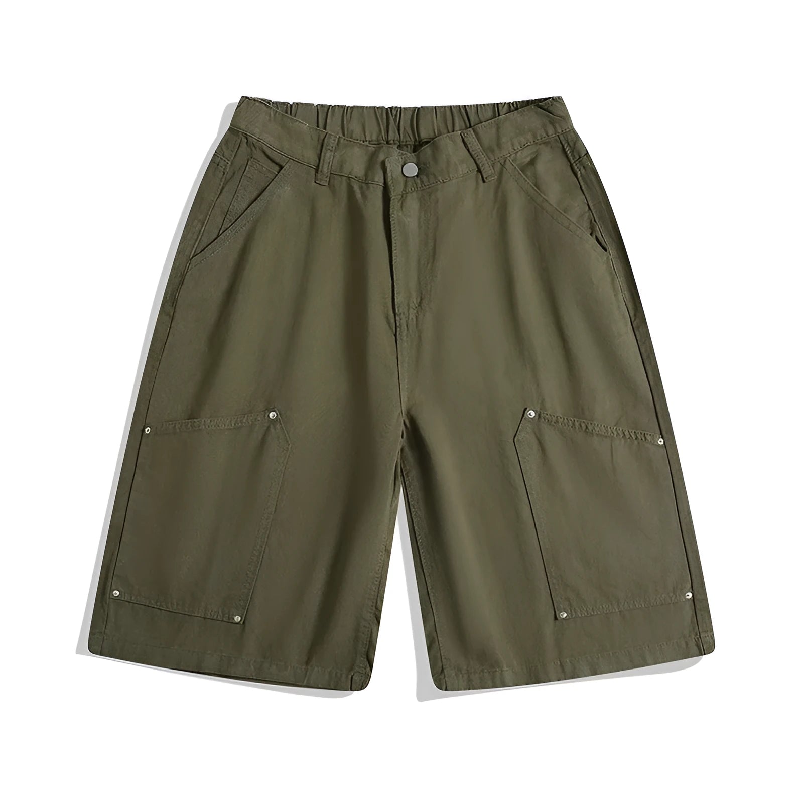 Women's cropped wide-leg shorts in apricot colour with workwear styling and micro-elastic fabric