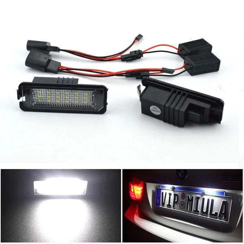 Volkswagen LED licence plate light replacement kit with 24 SMD LEDs for Golf Polo Phaeton models.