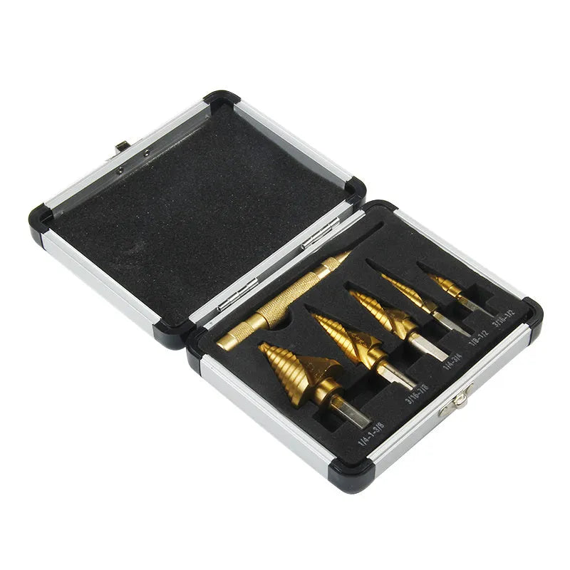 Gold aluminium alloy toolbox showing steel plate opening mechanism, scale indicating 58-80 mm length.