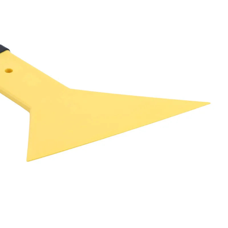 Yellow auto glass film tool scraper with 15cm width and 32cm length, made from high temperature resistant plastic