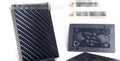 Black Diamond waterproof plastic poker cards with gold foil finish showing laser-etched diamond pattern on black background