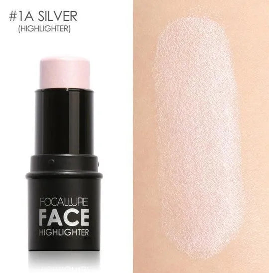Face contour highlighter make-up product in four shade options A, B, C, and D.