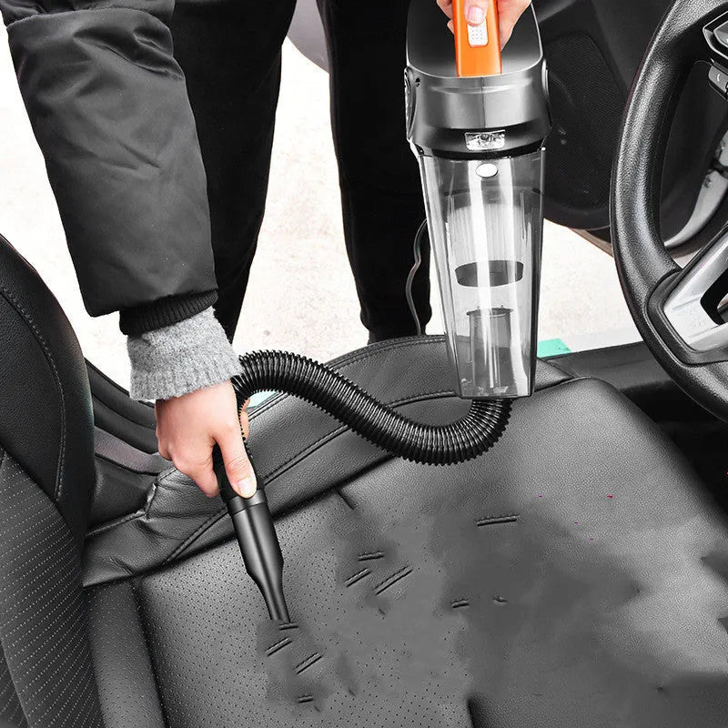 Four-in-one 12V car vacuum cleaner with digital tyre pressure display and 420cm power cord