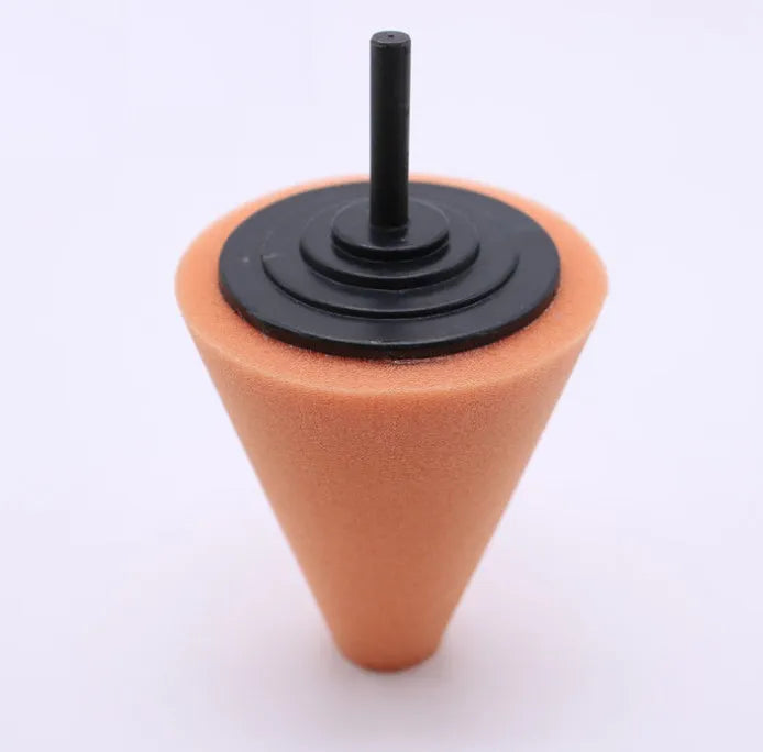 Car polishing sponge disc with net steel ring and 6mm handle, colour-coded for different abrasiveness levels