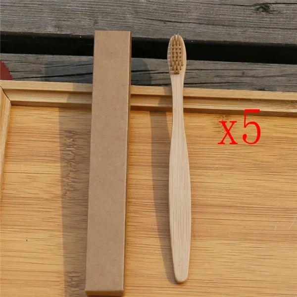 Eco friendly bamboo soft fibre toothbrush with biodegradable handle for adults
