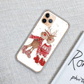 Christmas transparent hard plastic phone case with festive pattern for iPhone multi-model fit