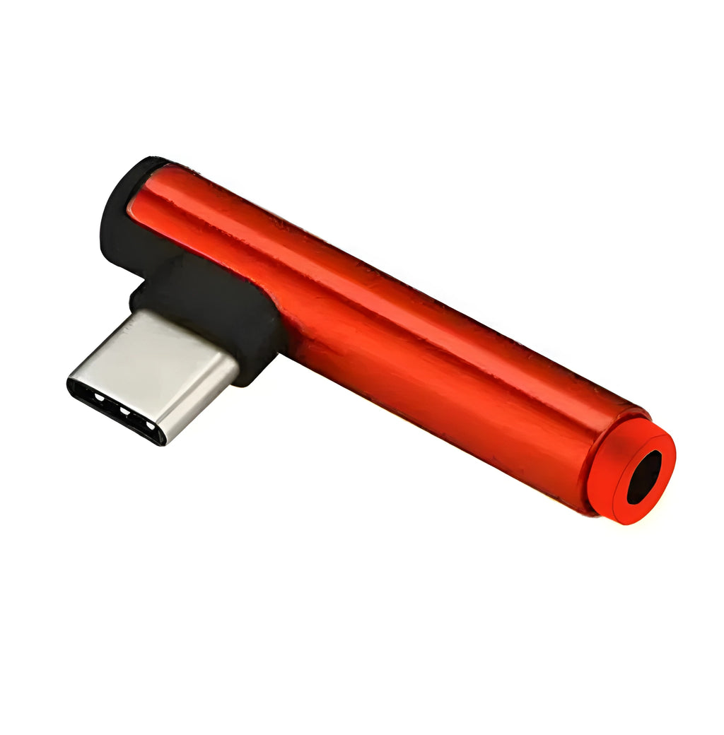 Aluminium Type-C audio charging adapter with elbow design in five colour options