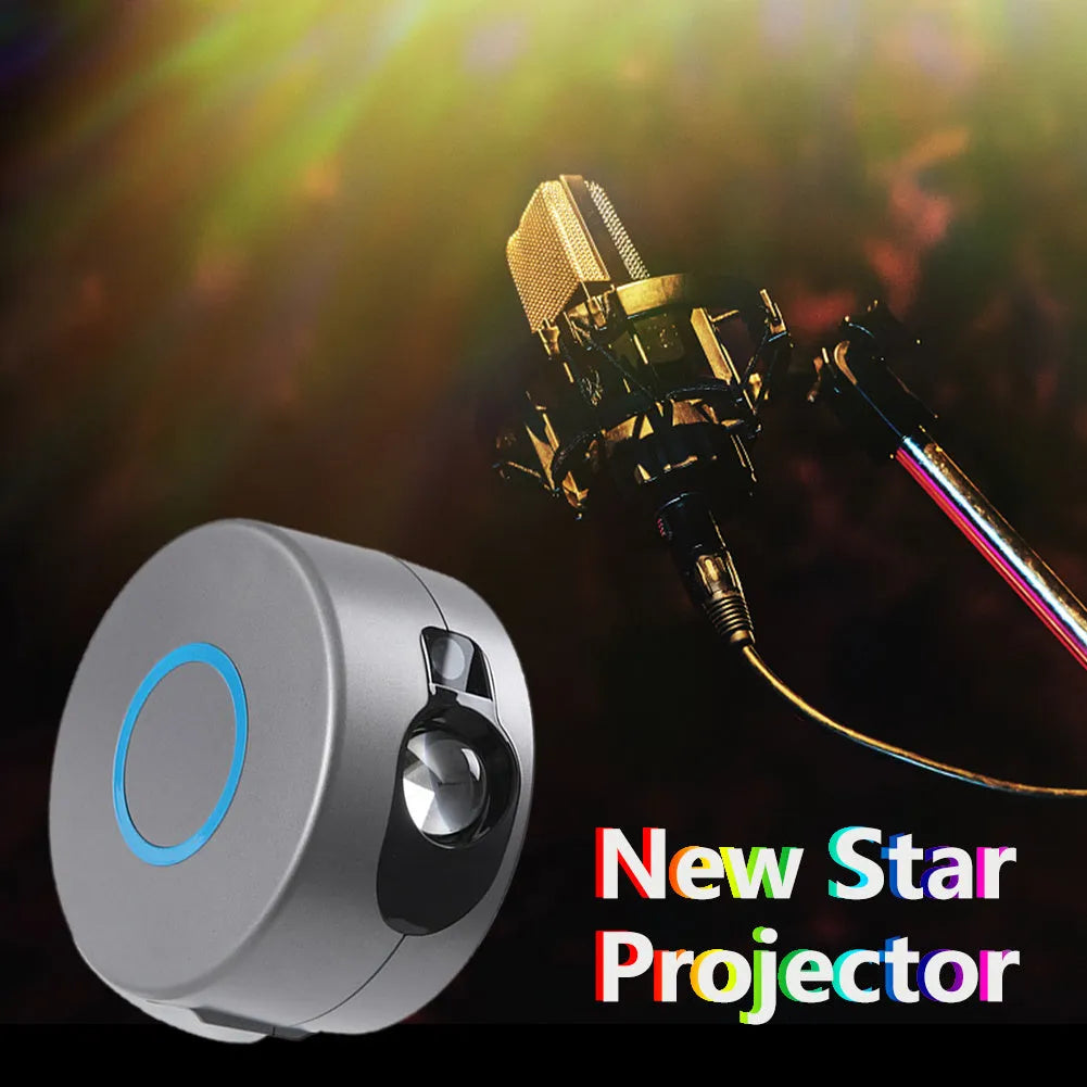 Grey starry sky projection lamp with LED and green laser for indoor atmospheric lighting