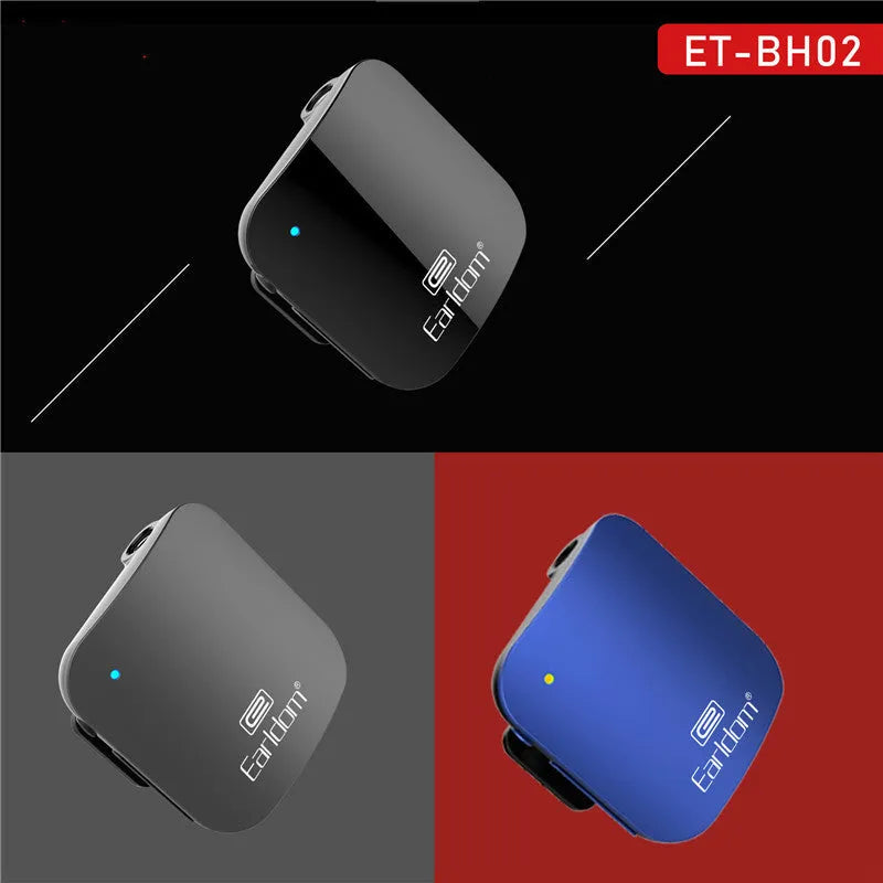 Black Bluetooth running headphones with wireless receiver and lavalier wearing option