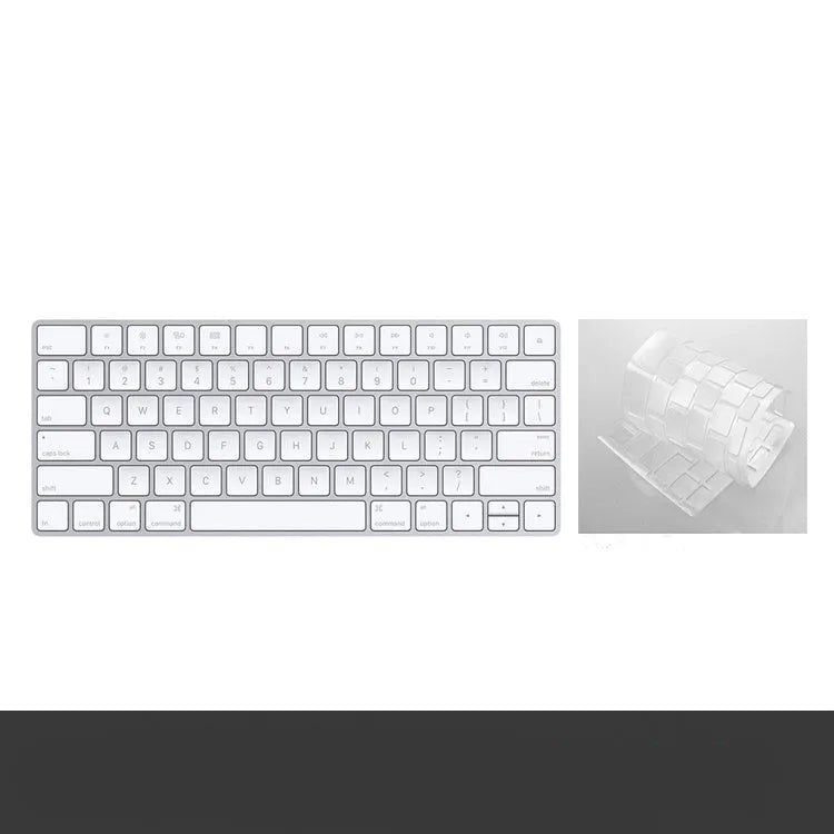Apple white metal Bluetooth wireless keyboard with ultra-thin design and multimedia function keys