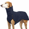 Winter dog coat in Army Green with high collar, two-legged design for medium large dogs like French Bulldogs