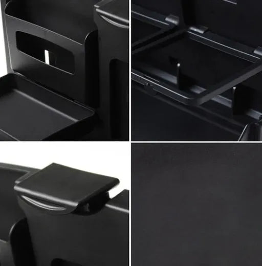 Black ABS plastic automobile beverage rack tray measuring 340x200x30mm