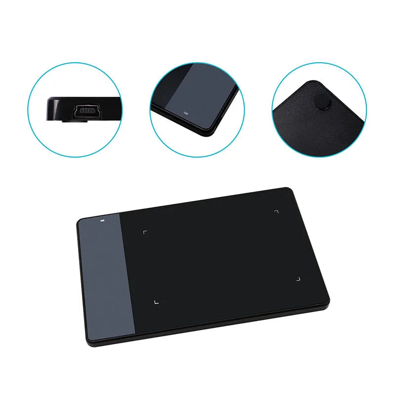 HUION 420 black electronic drawing board with USB, 4 x 2.23 inch work area, 2048 levels