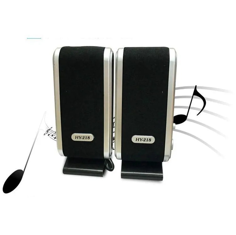 EastVita black USB computer speakers pair with 3.5mm ear jack and 100cm USB cable