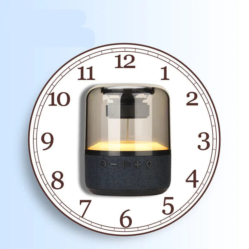 Four-colour light touch Bluetooth speaker with halo effect display showing wireless portable design