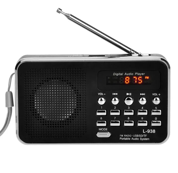 L-938 plugin speaker MP3 player for elderly gospel use with USB expansion in white, pink, red, or blue