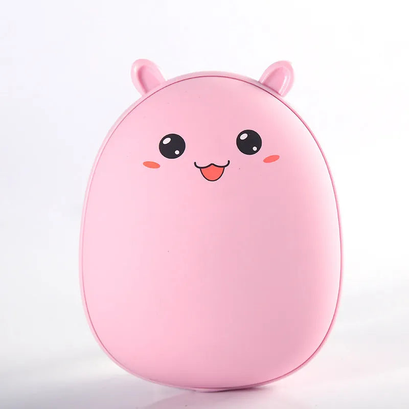 Compact multifunctional hand warmer in pink with aluminium alloy shell, 2600mAh power bank function