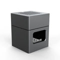 Grey AP078 electronic air purifier with compact ABS body and four-layer filter for smoke reduction