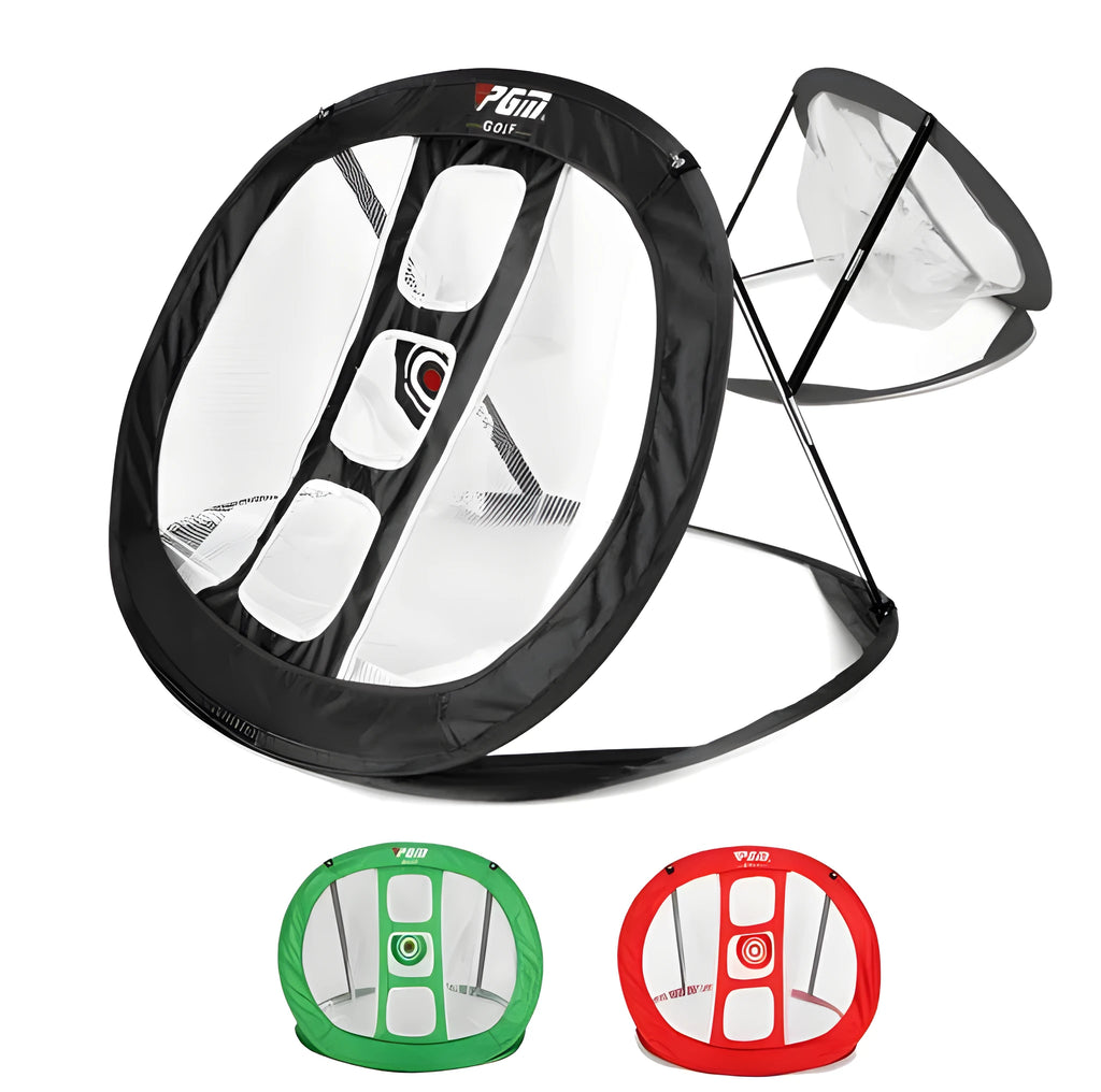 Golf practice net 68x80x48cm nylon pop-up design for indoor outdoor use black colour