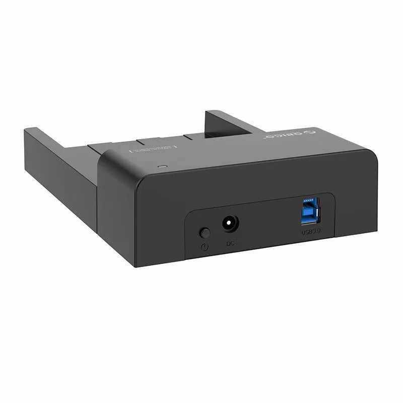 Black ABS plastic hard drive enclosure for 2.5 and 3.5 inch SATA drives with data cable