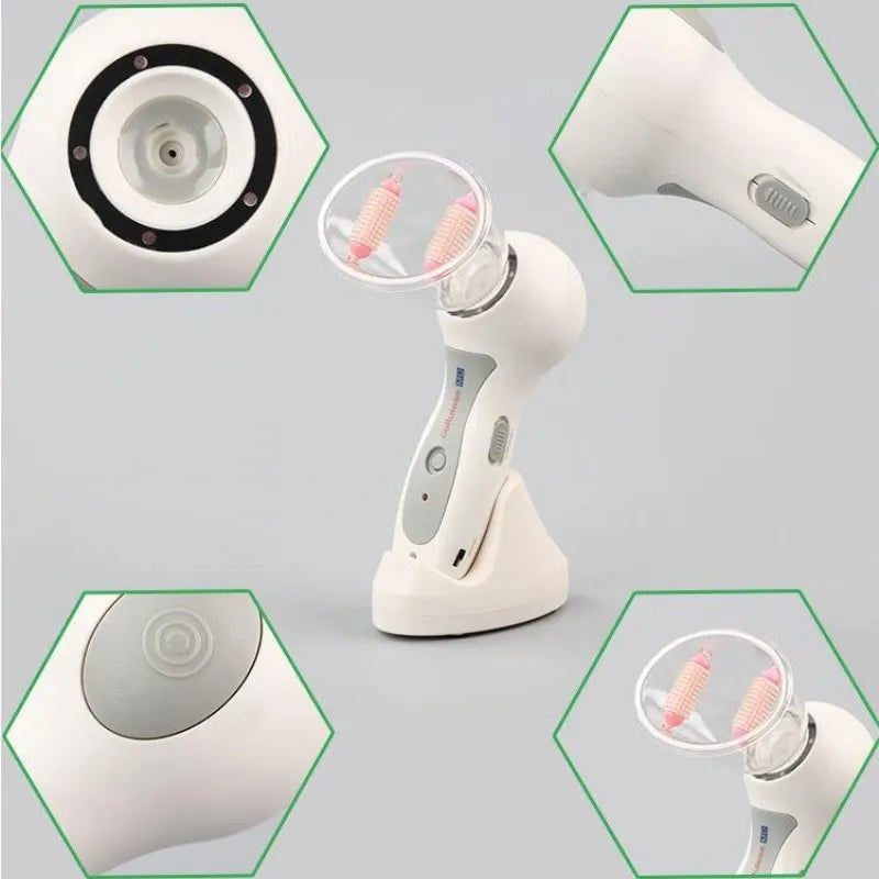 White plastic portable body massage vacuum cans anti cellulite massager device with interchangeable rollers
