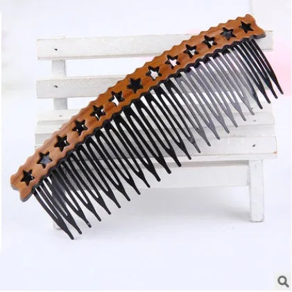 Retro Korean hair comb in plastic and resin, women's wavy styling, 10-piece set with colour options A1 to A10