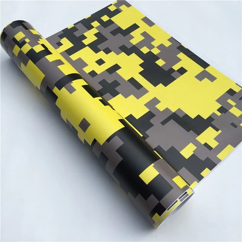 Digital camouflage colour changing film roll in blue colour on white background showing texture