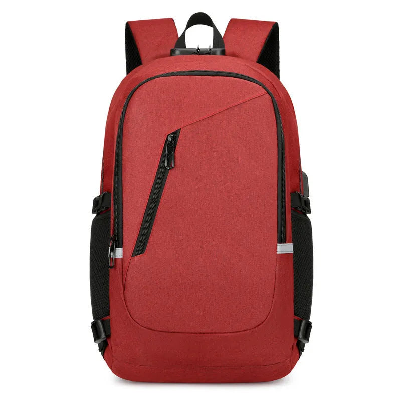 Oxford cloth computer backpack in blue colour with 20-35L capacity and street trend style
