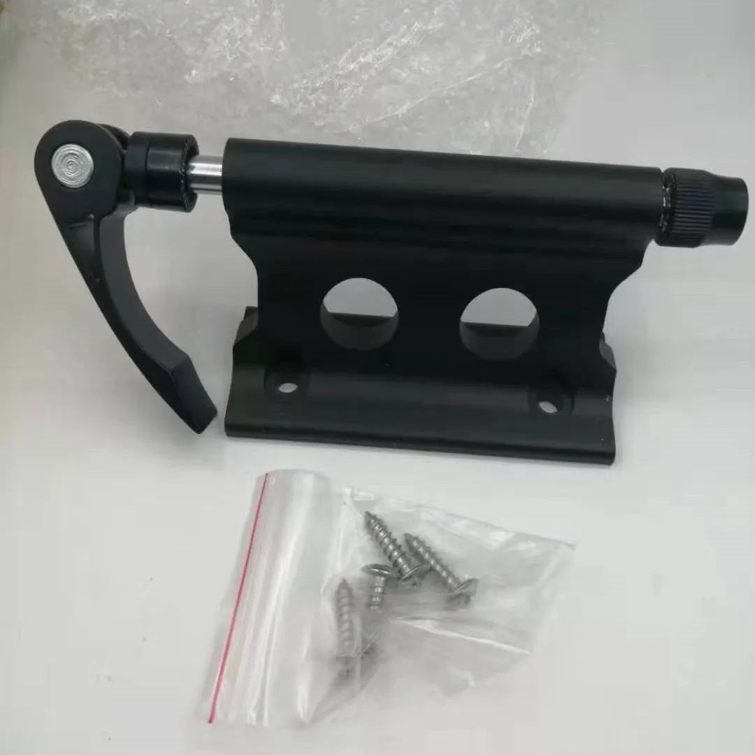 Silver metal bicycle quick release fixing clip for front fork and frame accessory mounting