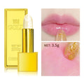 Gold foil colour-changing lipstick with moisturising formula, 3.5g net content, shiny finish