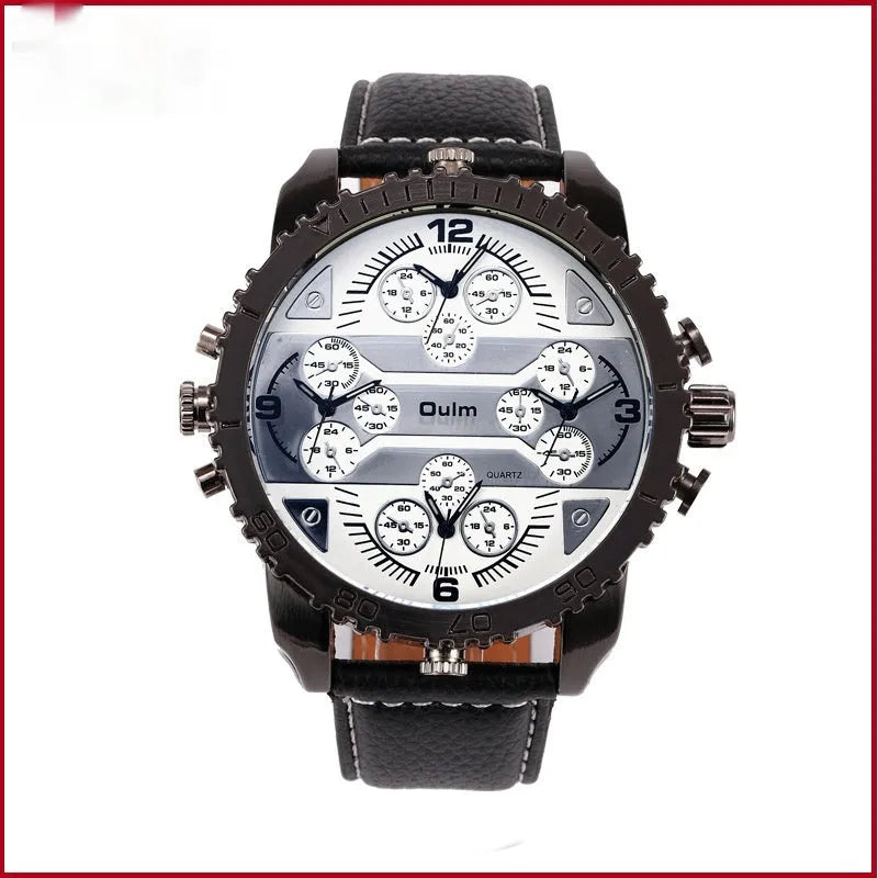 Men's casual quartz watch with alloy case, 12mm thickness, black or white colour option