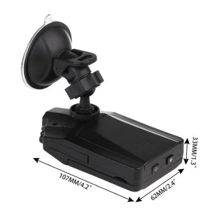 H198 HD infrared car dashcam with aircraft nose design on a dashboard.