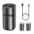 Black car cup holder fan aromatherapy diffuser with aluminium alloy body and two balm inserts