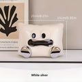 White ceramic tissue box holder with smooth glazed surface for living room storage