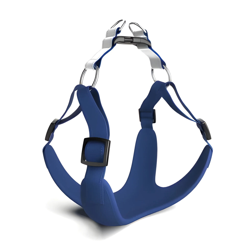 Dog harness with 1.5m leash set in blue, green, pink, red or yellow, sizes XXS to L